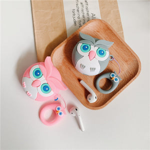 AirPods Cute 3D Cartoon Owl Silicone Case cover For Airpod 1/2