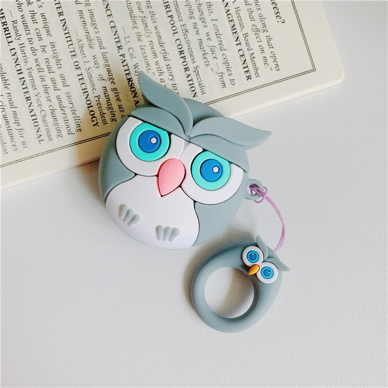 AirPods Cute 3D Cartoon Owl Silicone Case cover For Airpod 1/2