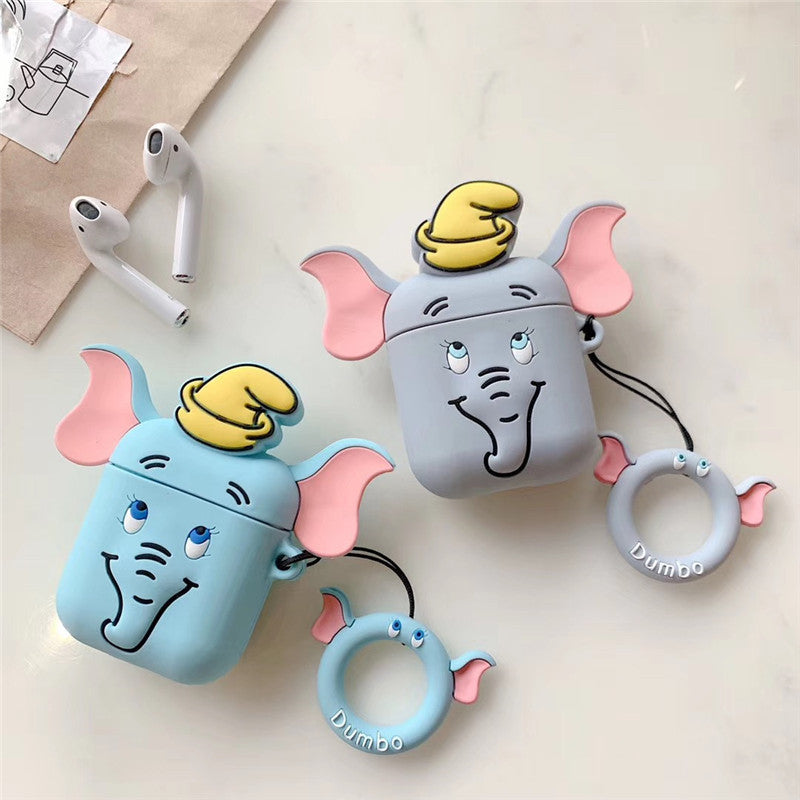 AirPods Cute 3D Cartoon Elephant Silicone Case cover For Airpod 1/2