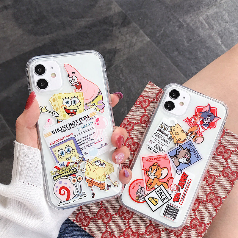 Cartoon Funny Phone Case For Apple iPhone 11 Pro X XS Max XR Soft TPU Back Cover for iPhone 7 8 Plus Cute Lovely Clear Case