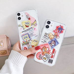 Cartoon Funny Phone Case For Apple iPhone 11 Pro X XS Max XR Soft TPU Back Cover for iPhone 7 8 Plus Cute Lovely Clear Case