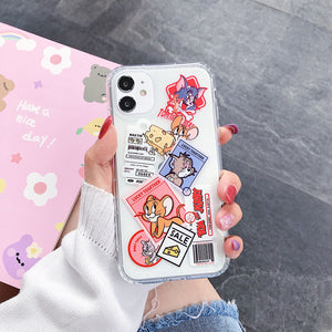 Cartoon Funny Phone Case For Apple iPhone 11 Pro X XS Max XR Soft TPU Back Cover for iPhone 7 8 Plus Cute Lovely Clear Case