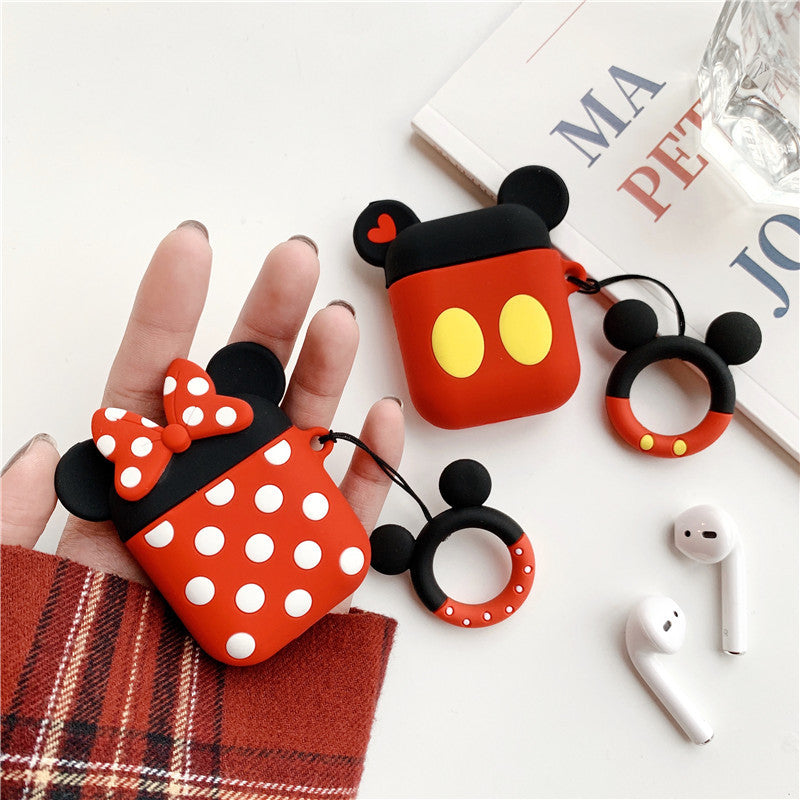 AirPods Cute 3D Cartoon Minnie& Mickey Silicone Case cover For Airpod 1/2