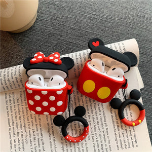 AirPods Cute 3D Cartoon Minnie& Mickey Silicone Case cover For Airpod 1/2