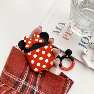 AirPods Cute 3D Cartoon Minnie& Mickey Silicone Case cover For Airpod 1/2