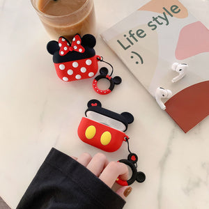 AirPods Cute 3D Cartoon Minnie& Mickey Silicone Case cover For Airpod Pro