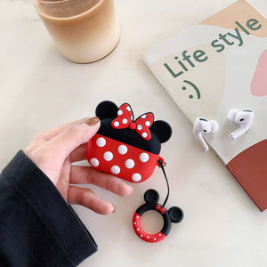 AirPods Cute 3D Cartoon Minnie& Mickey Silicone Case cover For Airpod Pro