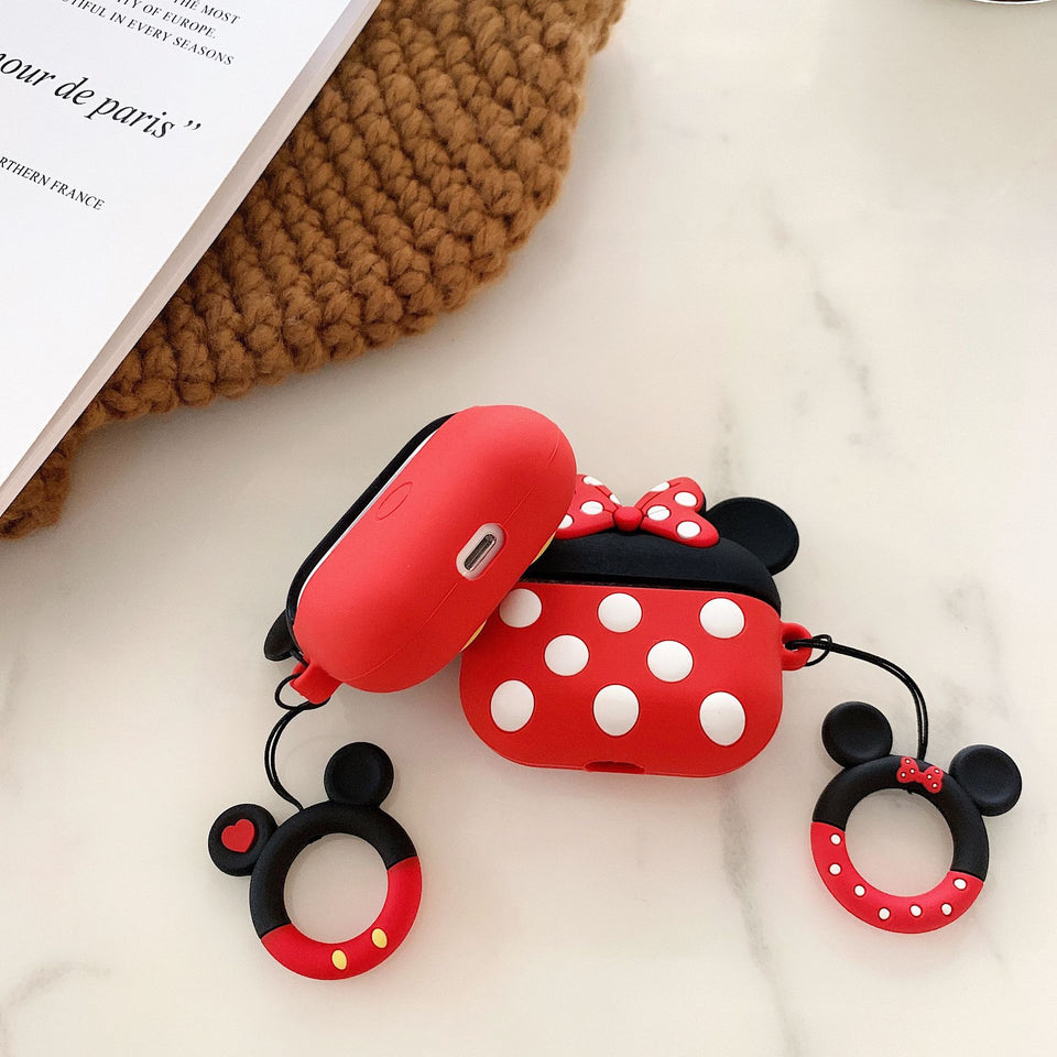 AirPods Cute 3D Cartoon Minnie& Mickey Silicone Case cover For Airpod Pro